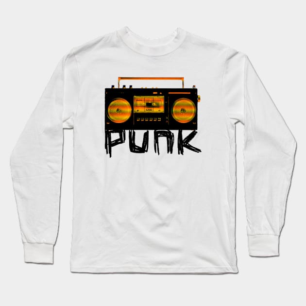 Music Vintage Punk Radio for Punk Long Sleeve T-Shirt by badlydrawnbabe